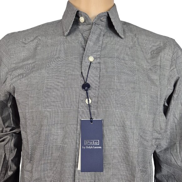 Polo Ralph Lauren Mens long sleeve Shirt Size M Classic Fit Gray Check (59) - Picture 2 of 9